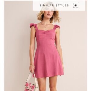 Francesca Elegant Pink Ruffle Sleeve Dress